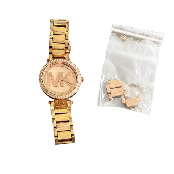 Women's Parker Rose Gold-Tone Stainless Steel Bracelet Watch 39mm MK5865 - Picture 4 of 11